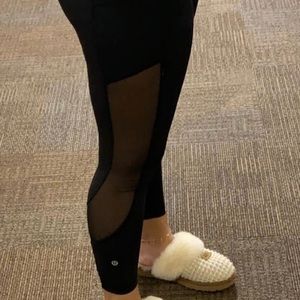 Black semi mesh lululemon leggings